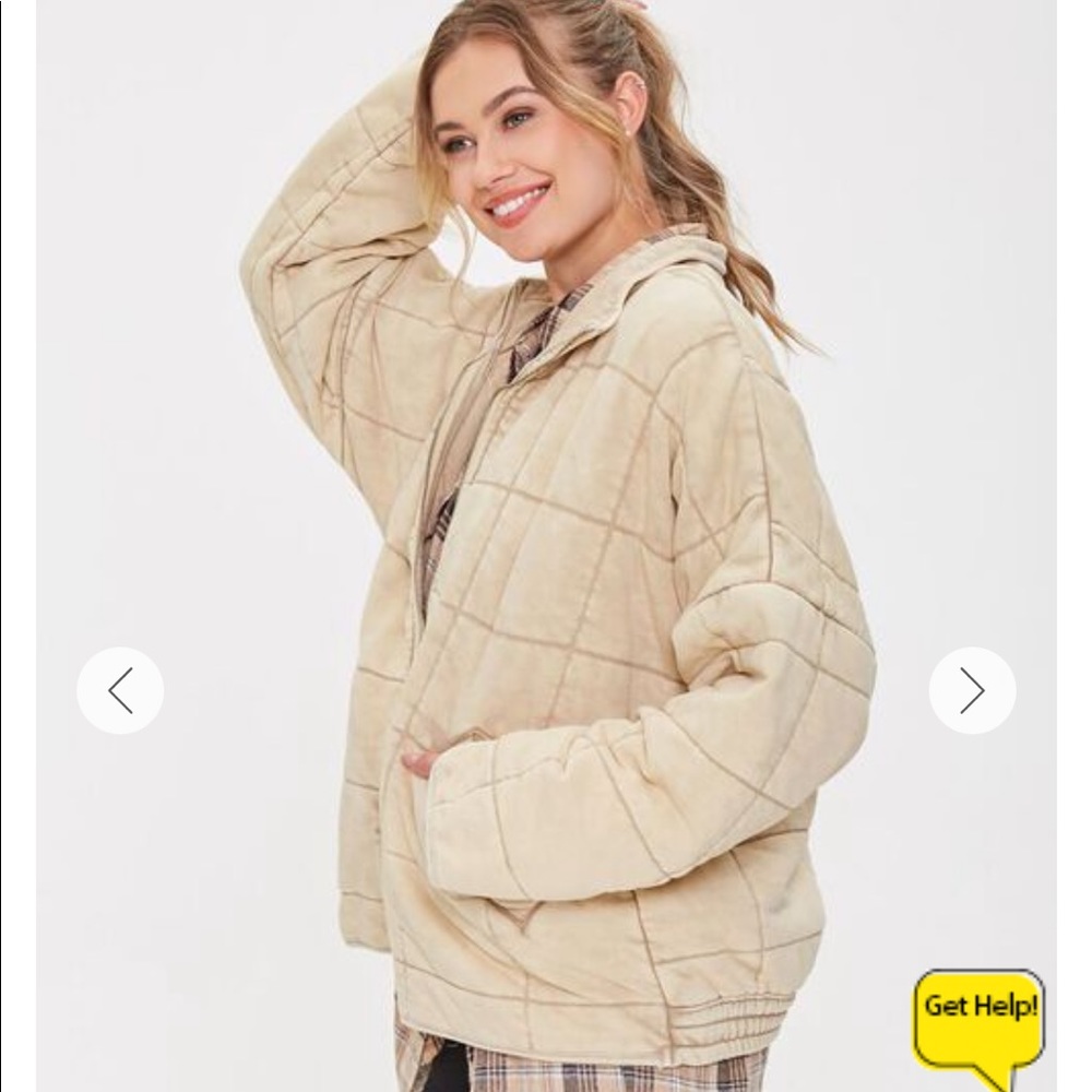 Forever 21 Quilted Zip-Up Jacket